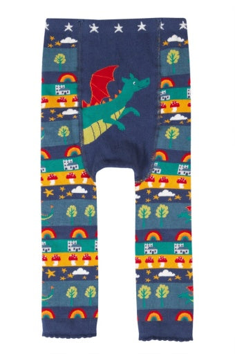 Frugi Little Knitted Leggings - Dragon Fair Isle