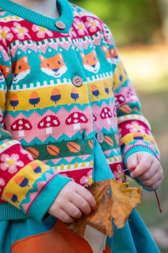 Frugi Robyn Fairisle Cardigan - Fox Fair Isle