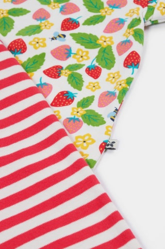 Frugi Wendy Summer Outfit - Strawberry Field/Stripe