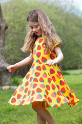 Frugi Spring Skater Dress - Strawberry Patch