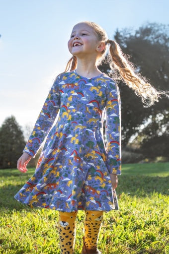 Frugi Sofia Skater Dress - Grape Into The Wild