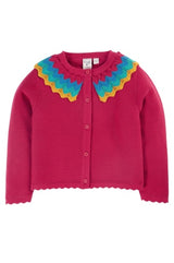 Frugi Wrenly Collared Cardigan - Lingonberry