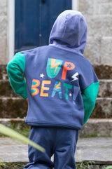 Frugi Bowen Colour Block Hoodie - Grape/Up Beat