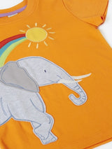 Frugi Carsen Circular T-Shirt - Spark Orange/Elephant