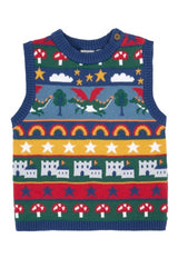 Frugi Tavi Knitted Tank Top - Dragon Fair Isle