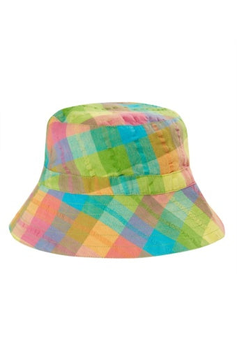 Frugi Sorrel Reversible Hat - SUMMERTIME CHECK