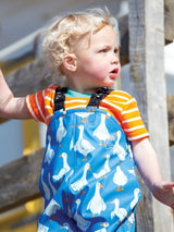 Frugi Puddle Buster Printed Trousers - Cobalt Goose