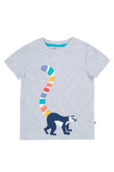 Frugi Carsen Applique T-Shirt - Grey Marl/Lemur