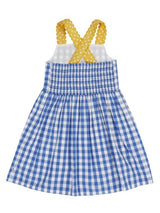 Frugi Allie Daisy Dress - Cobalt Gingham/Daisy