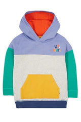 Frugi Bowen Colour Block Hoodie - Grape/Up Beat