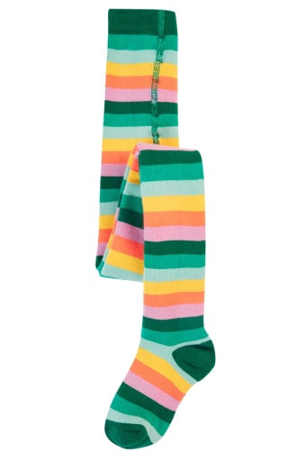 Frugi Toasty Tights - Cantaloupe Multi Stipe