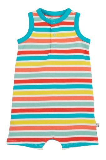 Frugi Dune Romper - Sea Rainbow Stripe