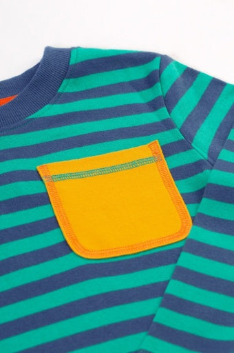 Frugi Piran Pocket Top - Iguana Stripe