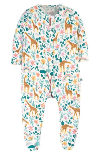 Frugi Lovely Babygrow - Soft White Giraffes