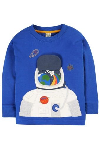 Frugi Owen Interactive Top - Blue Tang/Astronaut