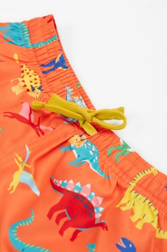 Frugi Boscastle Board Shorts - Salamander Dino-Roar!