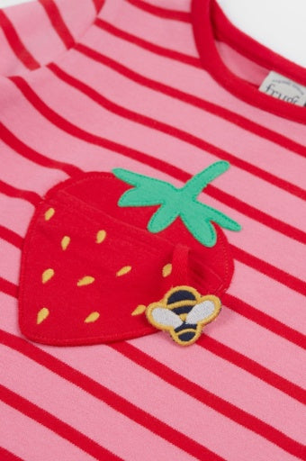 Frugi Ottlie Outfit - Watermelon Breton/Strawberry Pocket