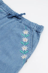 Frugi Eleanor Denim Culottes - Denim/Flowers