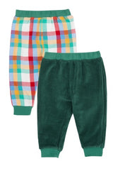 Frugi Ronnie Reversible Pull Ups - Holly Green/Check