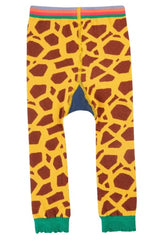 Frugi Little Knitted Leggings - Giraffe Print