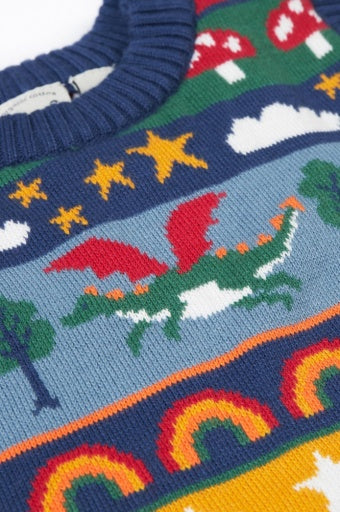 Frugi Tavi Knitted Tank Top - Dragon Fair Isle