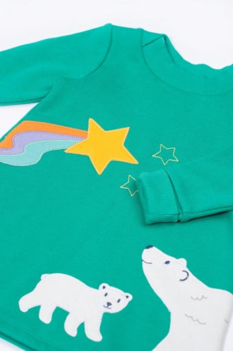 Frugi Easy On Dress - Magic Skies/Polar Bear