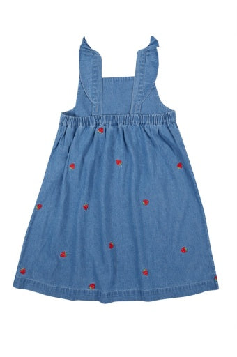 Frugi Willa Dress - Denim/Strawberry