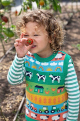 Frugi Tavi Knitted Tank Top - Farm Life Fair Isle