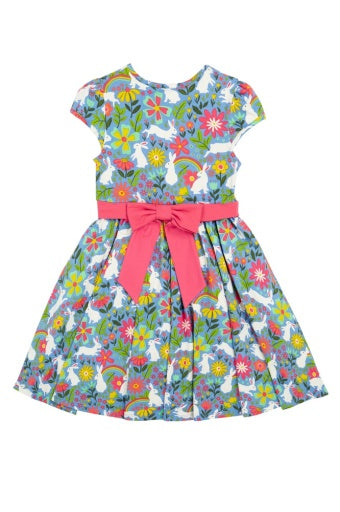 Frugi Issey Party Skater Dress - Bunny Bounce