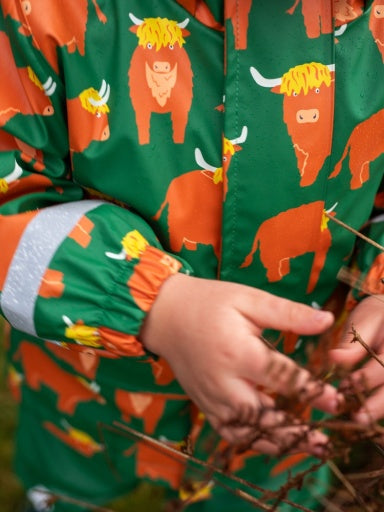 Frugi Printed Puddle Buster Coat - Highland Grazing