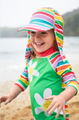 Frugi Little Sun Safe Suit - Summer Stripe/Daisy