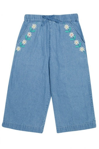 Frugi Eleanor Denim Culottes - Denim/Flowers