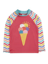 Frugi Sun Safe Rash Vest - Rainbow Wave/Ice Cream