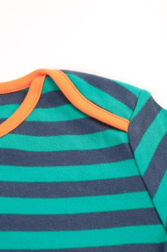 Frugi Bobby Applique Top - Iguana Stripe/Tiger