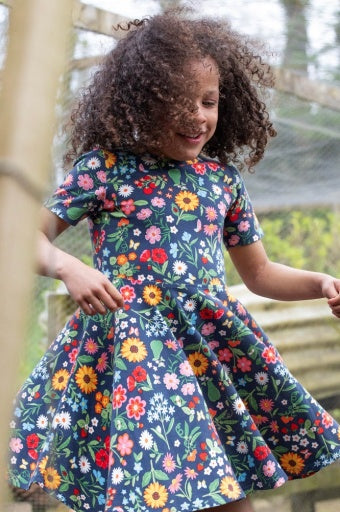 Frugi Sunshine Skater Dress - Potager Garden