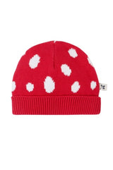 Frugi Noa Knitted Hat - Red/Mushroom