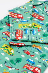 Frugi Easy Dressing Printed Babygrow - To The Rescue