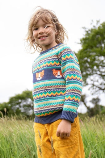 Frugi Fowey Fairisle Knitted Jumper - Fairisle/Tiger