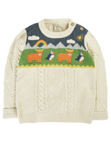 Frugi Clyde Cable Knit Jumper - Natural/Highlands