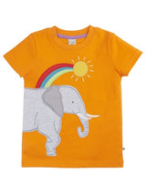 Frugi Carsen Circular T-Shirt - Spark Orange/Elephant
