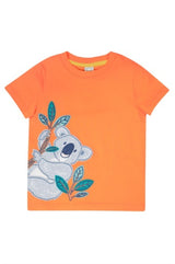 Frugi Carsen Applique T-Shirt - Salamander/Cool Koala