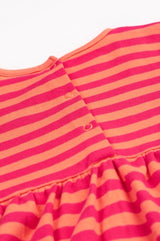 Frugi Dolcie Dress - Cantaloupe Stripe/Horse