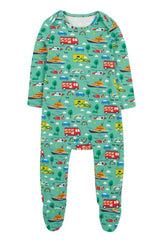 Frugi Easy Dressing Printed Babygrow - To The Rescue