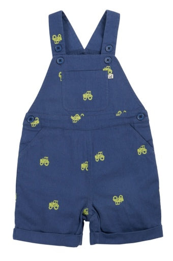 Frugi Elio Short Dungaree - Navy Blue/Tractor