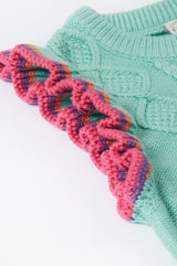 Frugi Ray Ruffle Tank Top - Lichen Marl/Rainbow