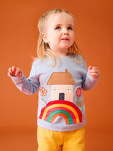 Frugi Adventure Applique Top - Winter Sky/House