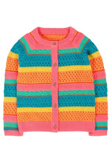 Frugi Rowe Rainbow Cardigan - Rainbow Pointelle
