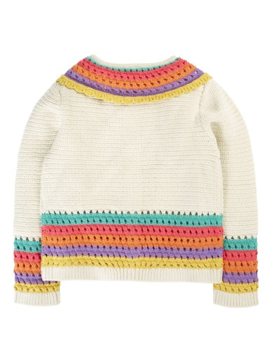 Frugi Aurora Collar Cardigan - Natural/Rainbow