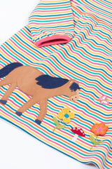 Frugi Dolcie Dress - Multi Stripe/Horse