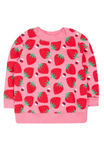 Frugi Easy On Printed Jumper - Strawberry Pals